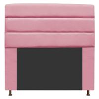 Cabeceira Estofada Turim 160cm Queen Size Suede Rosa Bebê - 1