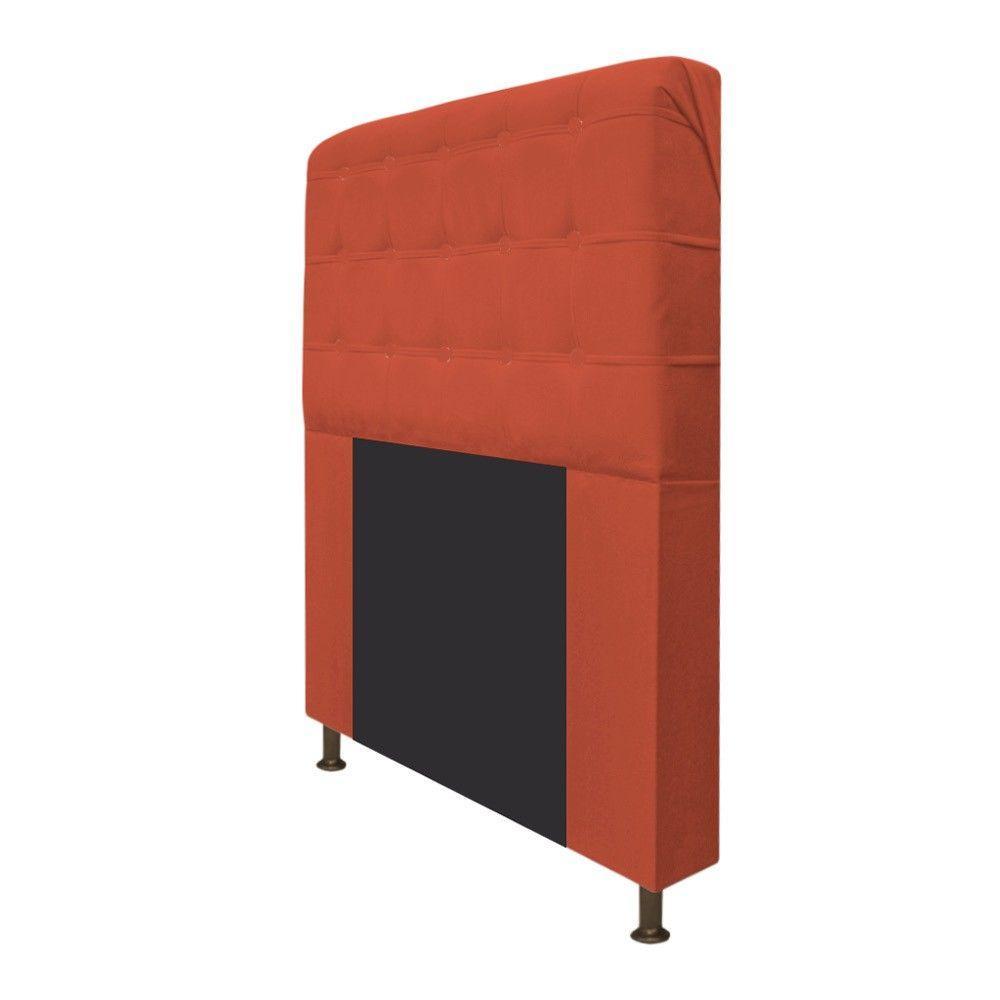 Cabeceira Estofada Dama 195 Cm King Size com Botonê Suede Terracota - 6