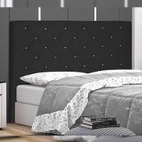 Cabeceira Queen Size 1,60m Tàzio Suede Preto - Gran Belo - 2