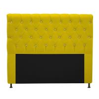 Cabeceira Estofada Cristal 195cm King Size Amarelo
