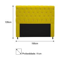 Cabeceira Estofada Cristal 195cm King Size Amarelo - 10