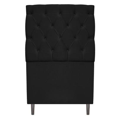 Cabeceira Estofada Liverpool 90 Cm Suede Preto Adj Decor