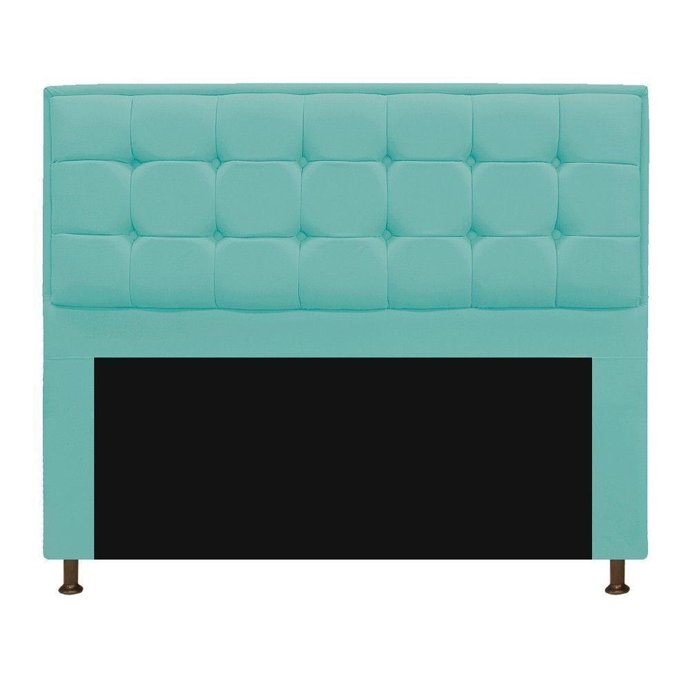 Cabeceira Copenhague 160cm Queen Size Suede Azul Tiffany - 1