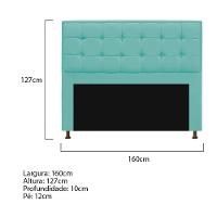 Cabeceira Copenhague 160cm Queen Size Suede Azul Tiffany - 6