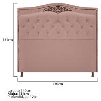 Cabeceira Estofada Yasmim 140 Cm Casal Suede Rosê - 11