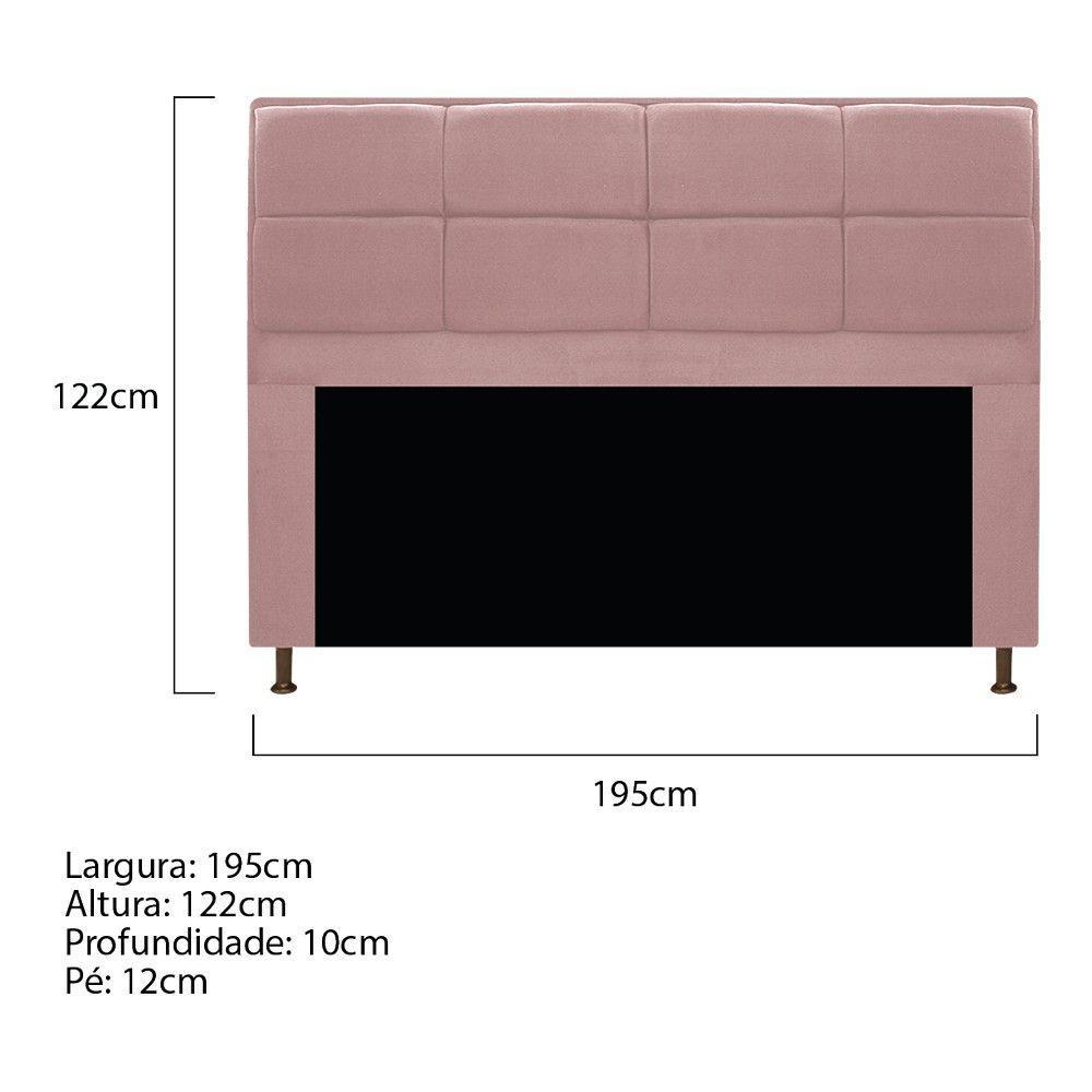 Kit Cabeceira e Calçadeira Munique 195cm King Size Suede - 2