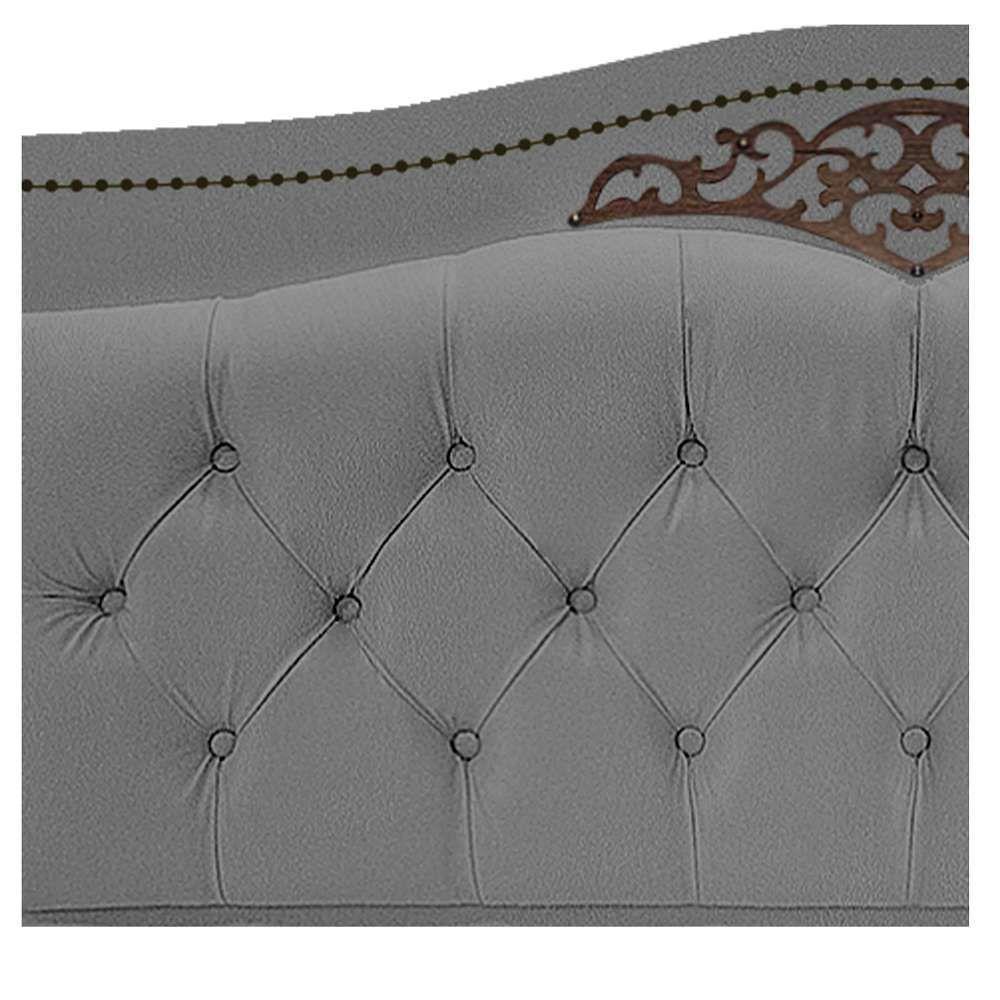 Kit Cabeceira e Calçadeira Yasmim 195 cm King Size Cinza - 7