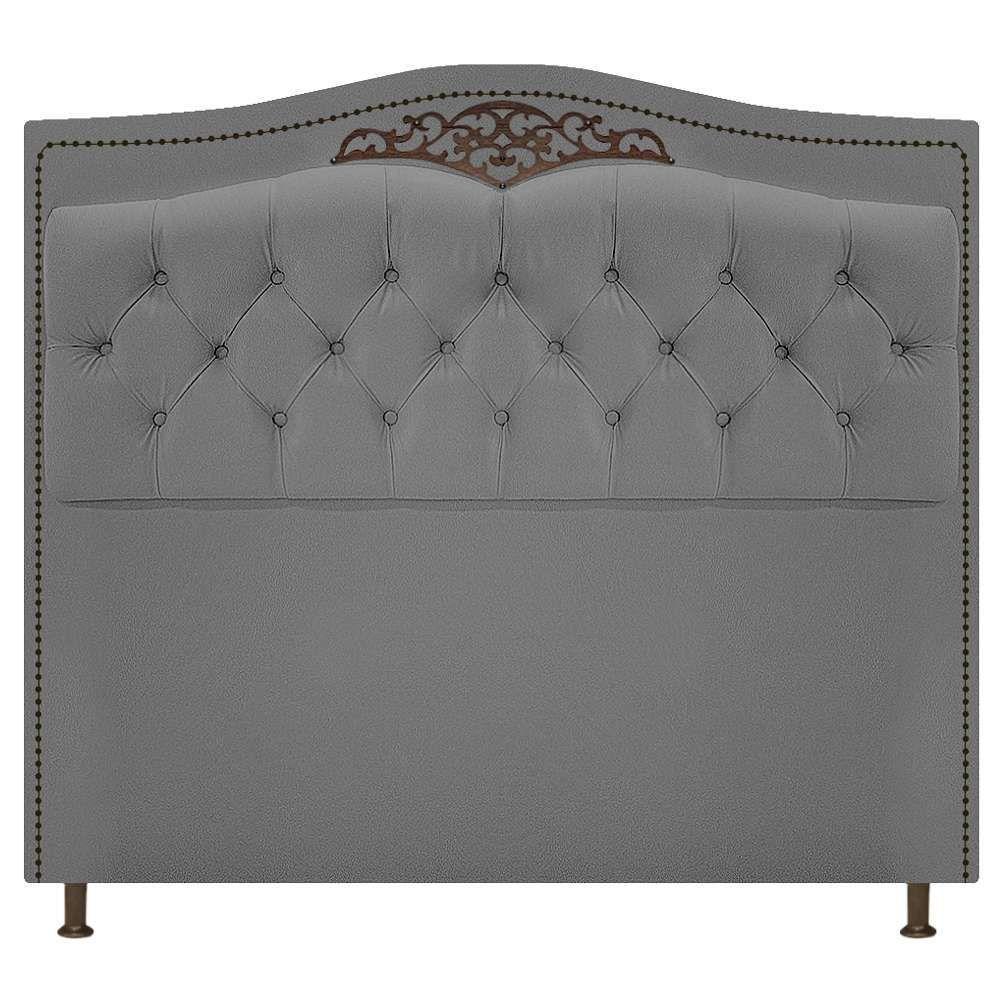 Kit Cabeceira e Calçadeira Yasmim 195 cm King Size Cinza - 10
