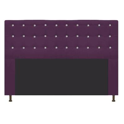 Cabeceira Estofada Dama 195 Cm King Size com Strass Roxo