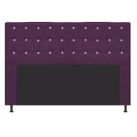 Cabeceira Estofada Dama 195 Cm King Size com Strass Roxo - 1