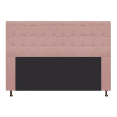 Cabeceira Estofada Dama 195 Cm King Size com Botonê Rosê