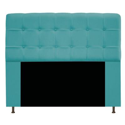 Cabeceira Estofada Mel 140 Cm Casal Suede Azul Turquesa