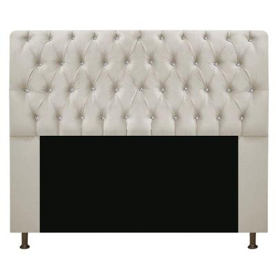 Cabeceira Lady Com Strass 160 Cm Queen Size Corano Cor Bege