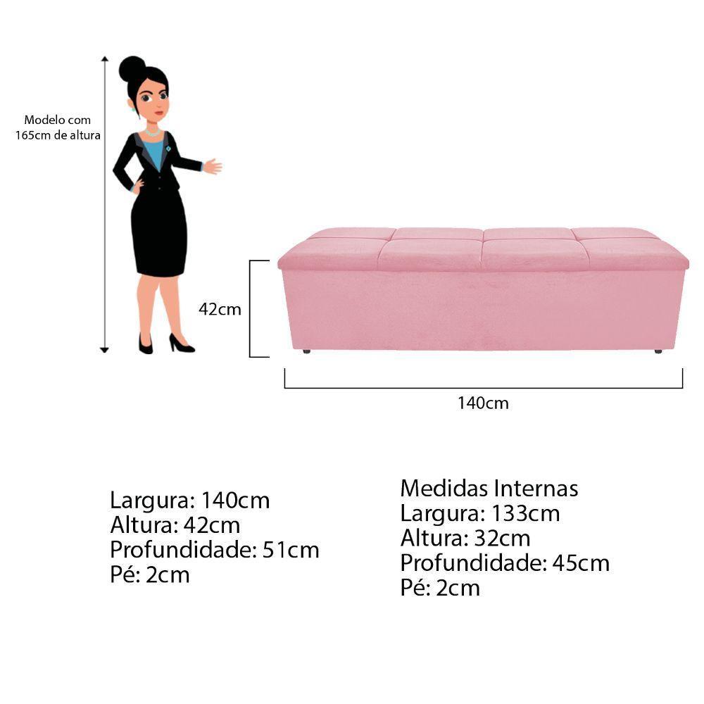 Kit Cabeceira e Calçadeira Munique 140cm Casal - 10