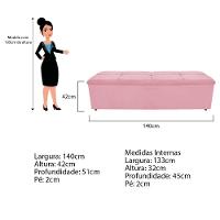 Kit Cabeceira e Calçadeira Munique 140cm Casal - 8