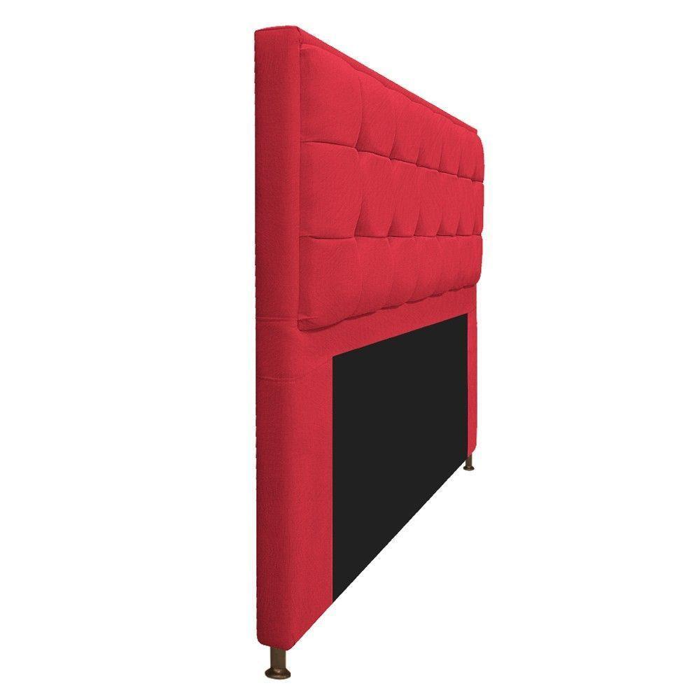 Cabeceira Copenhague 160cm Queen Size Suede Vermelho - 5