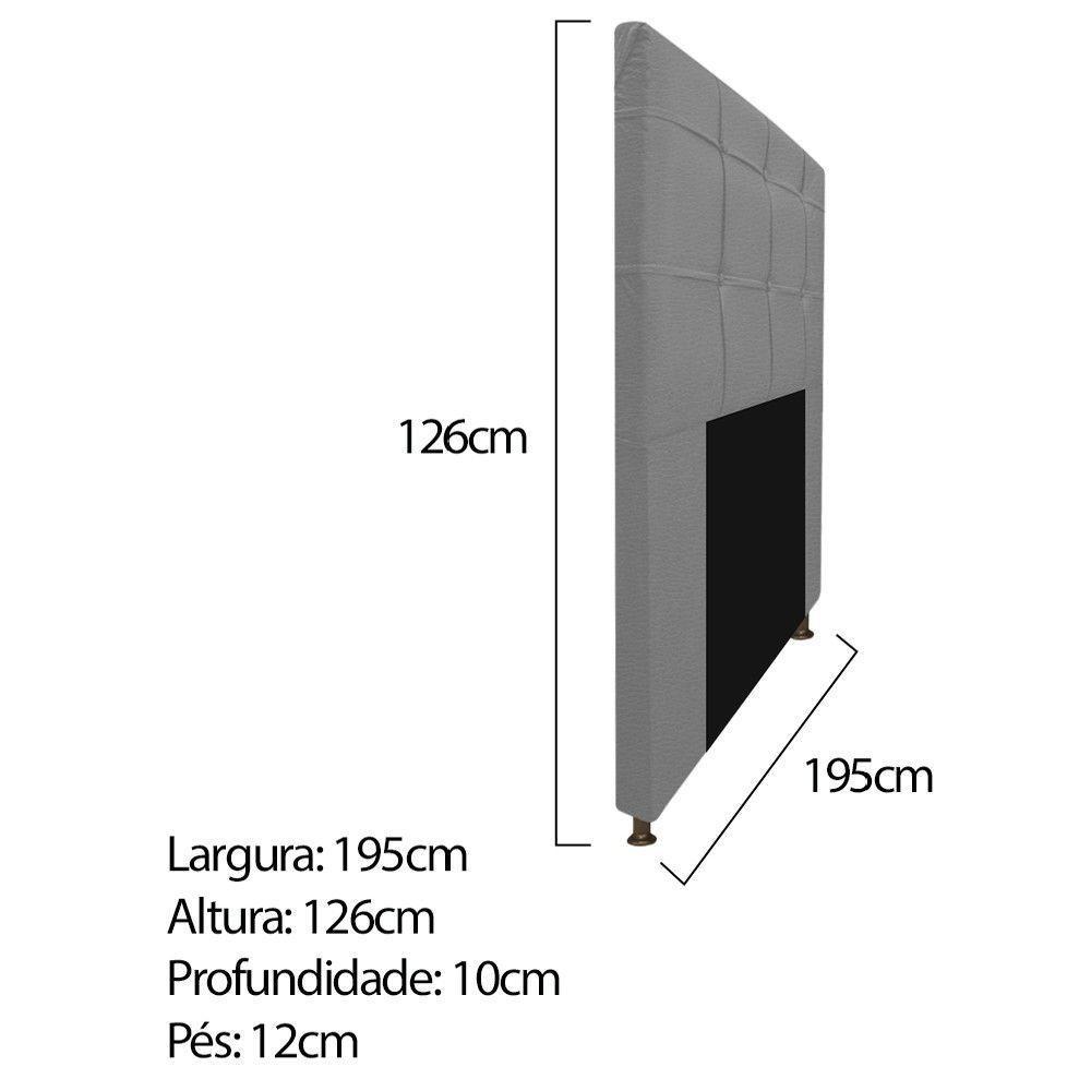 Kit Cabeceira e Calçadeira 195cm King Size Cinza Adj Decor - 2