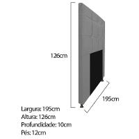 Kit Cabeceira e Calçadeira 195cm King Size Cinza Adj Decor - 2