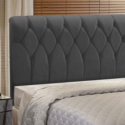 Cabeceira Miami Cama Box King 195 cm Suede Grafite 
