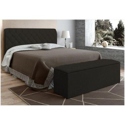 Cabeceira Baú Colchão Box De 160cm Paris Amassado Chocolate