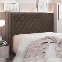 Cabeceira Decorativa Queen Size 1,60m Givenchy Veludo Marrom - 2