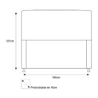 Cabeceira Estofada Dama 160cm Queen Size Cinza - 5