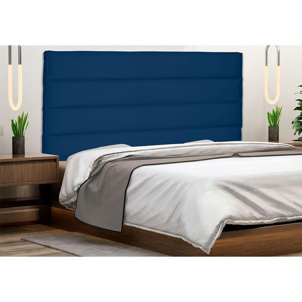 Cabeceira Queen 1,60m La Italiana Suede Azul Marinho - 3