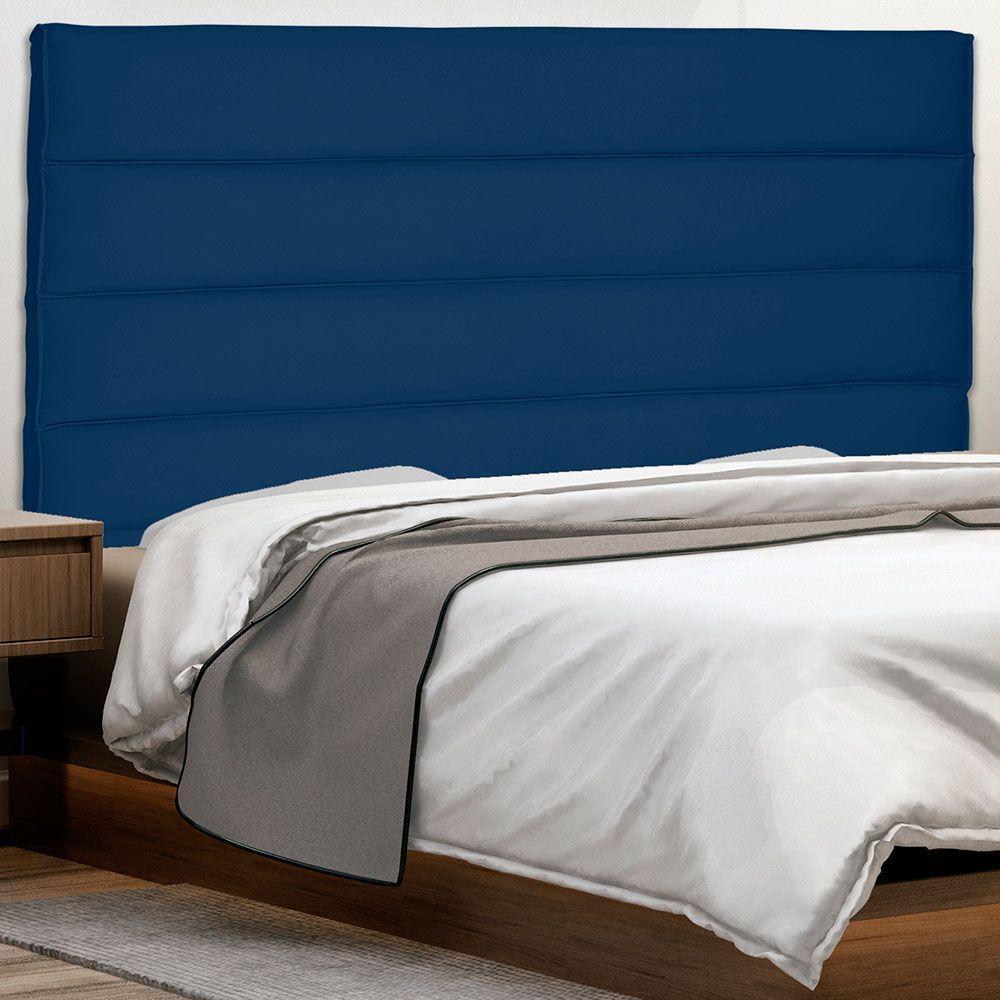 Cabeceira Queen 1,60m La Italiana Suede Azul Marinho - 4