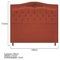 Cabeceira Estofada Yasmim 140 Cm Casal Suede Terracota - 3