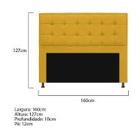 Cabeceira Copenhague 160cm Queen Size Suede Amarelo - 6
