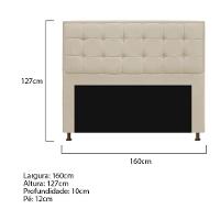 Cabeceira Copenhague 160cm Queen Size Suede Bege - 3