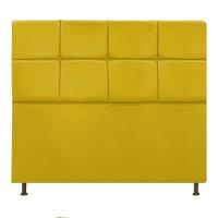 Cabeceira Estofada Damares 140cm Casal Botonê Suede Amarelo - 7