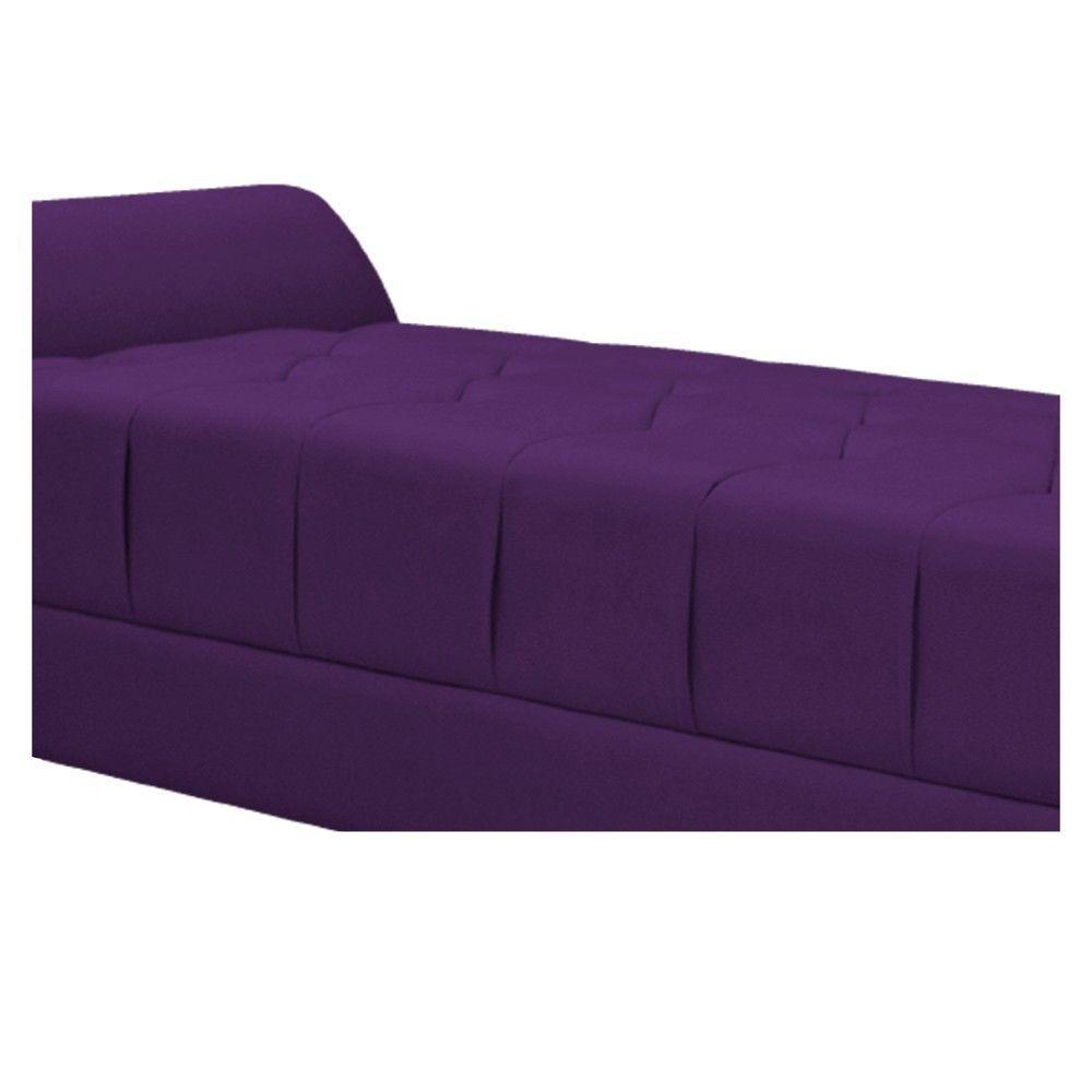Kit Cabeceira e Recamier 195 Cm King Size Suede Roxo - 3