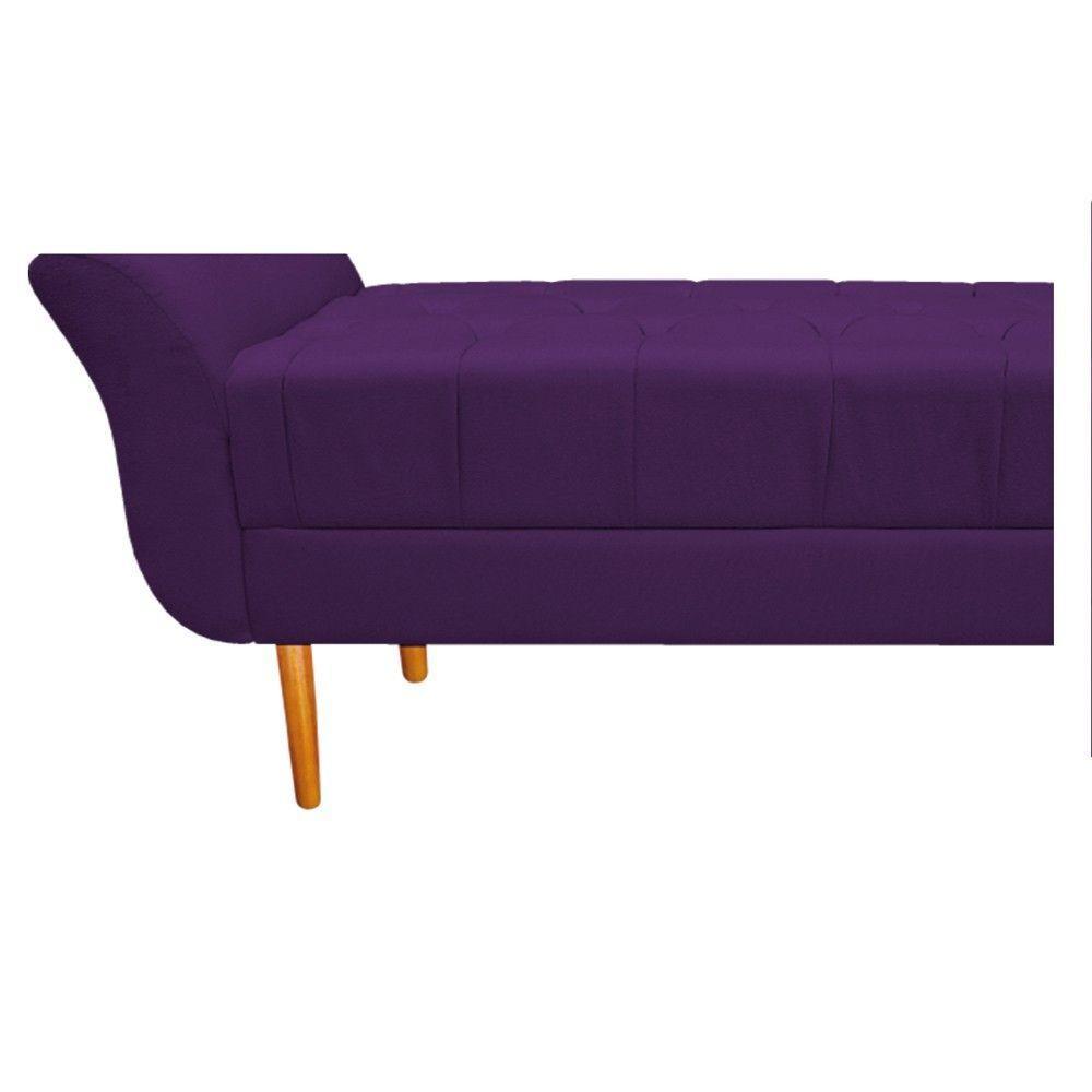 Kit Cabeceira e Recamier 195 Cm King Size Suede Roxo - 9