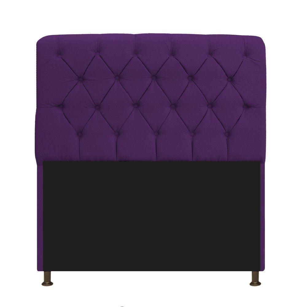 Kit Cabeceira e Recamier 195 Cm King Size Suede Roxo - 10