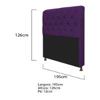 Kit Cabeceira e Recamier 195 Cm King Size Suede Roxo