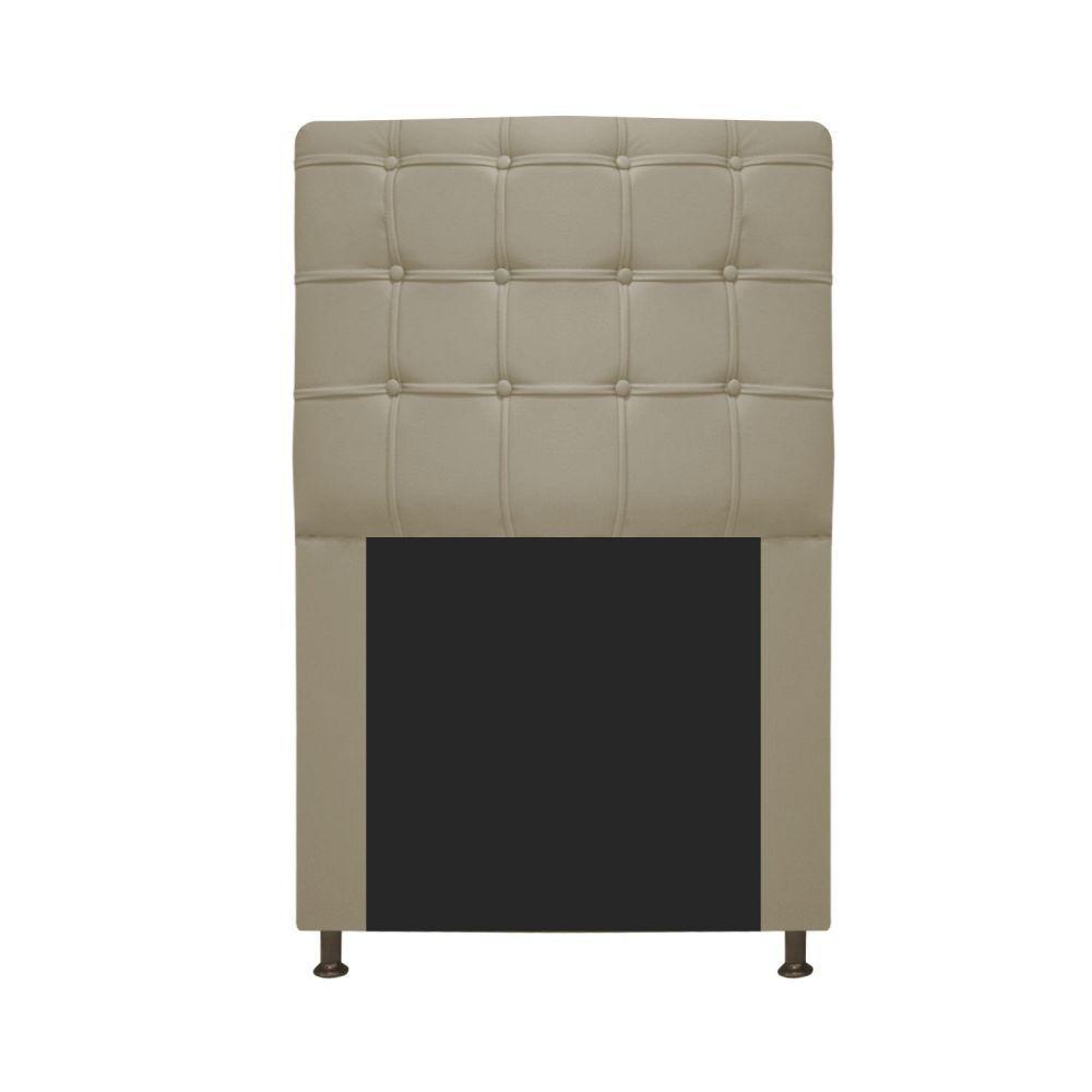 Cabeceira Estofada Dama 90cm Solteiro Botonê Corano Bege - 3