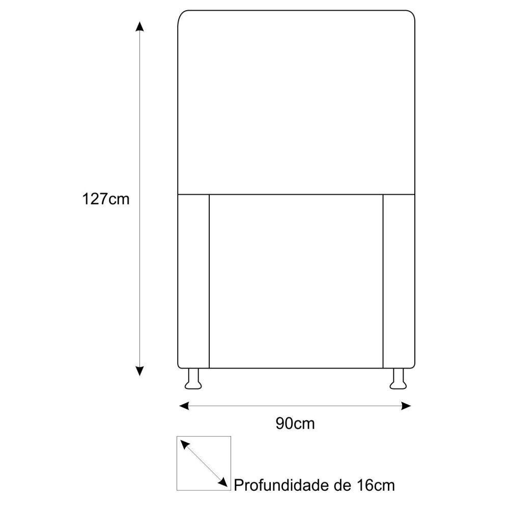 Cabeceira Estofada Dama 90cm Solteiro Botonê Corano Bege - 5