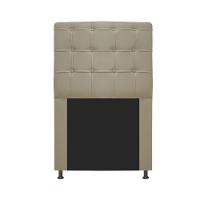 Cabeceira Estofada Dama 90cm Solteiro Botonê Corano Bege - 1