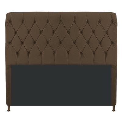 Cabeceira Estofada Cristal 195 cm King Size Com Marrom