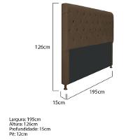 Cabeceira Estofada Cristal 195 cm King Size Com Marrom - 3