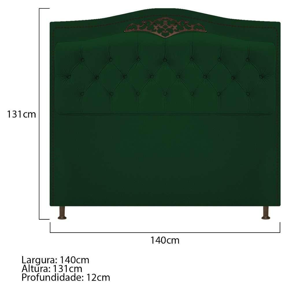 Cabeceira Estofada Yasmim 140 Cm Casal Suede Verde - Adj Decor - 7