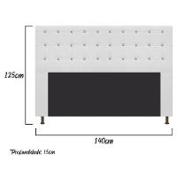 Cabeceira Estofada Dama 140 Cm Casal com Strass Suede Branco - 2