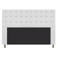 Cabeceira Estofada Dama 140 Cm Casal com Strass Suede Branco - 6