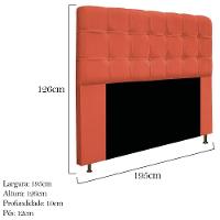 Kit Cabeceira e Calçadeira 195cm King Size Terracota