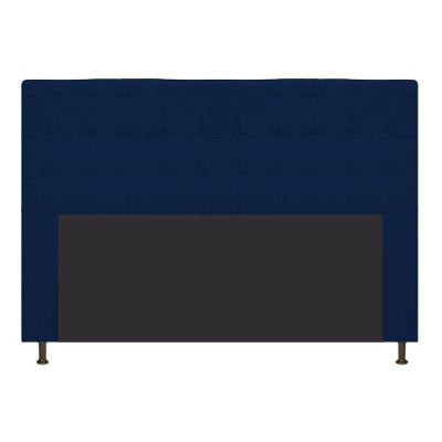 Cabeceira Estofada Dama 195 Cm King Size Suede Azul Marinho