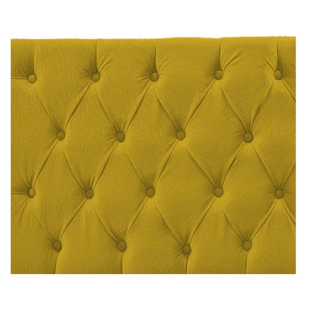 Cabeceira Sofia 160cm Queen Size Suede Amarelo - 10