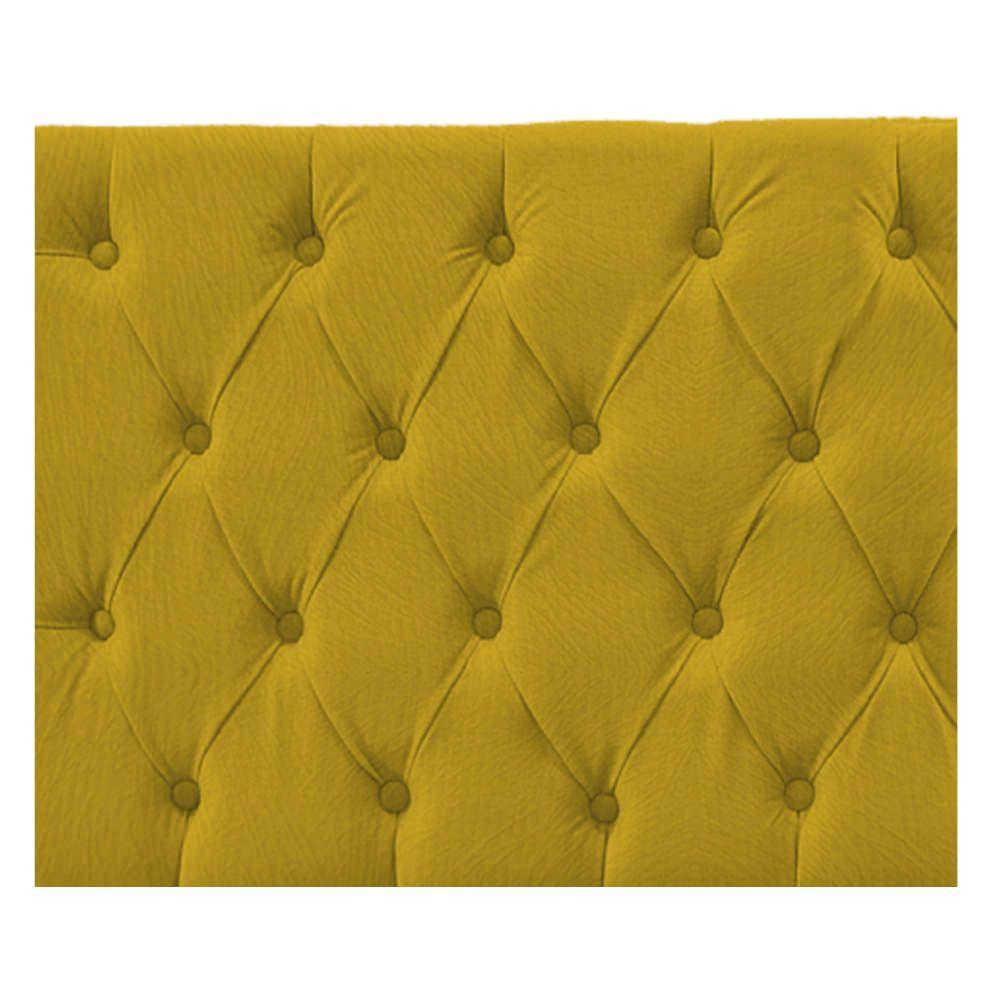 Cabeceira Sofia 160cm Queen Size Suede Amarelo - 10