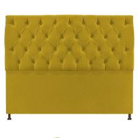 Cabeceira Sofia 160cm Queen Size Suede Amarelo - 1