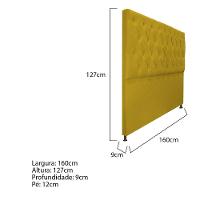 Cabeceira Sofia 160cm Queen Size Suede Amarelo - 9